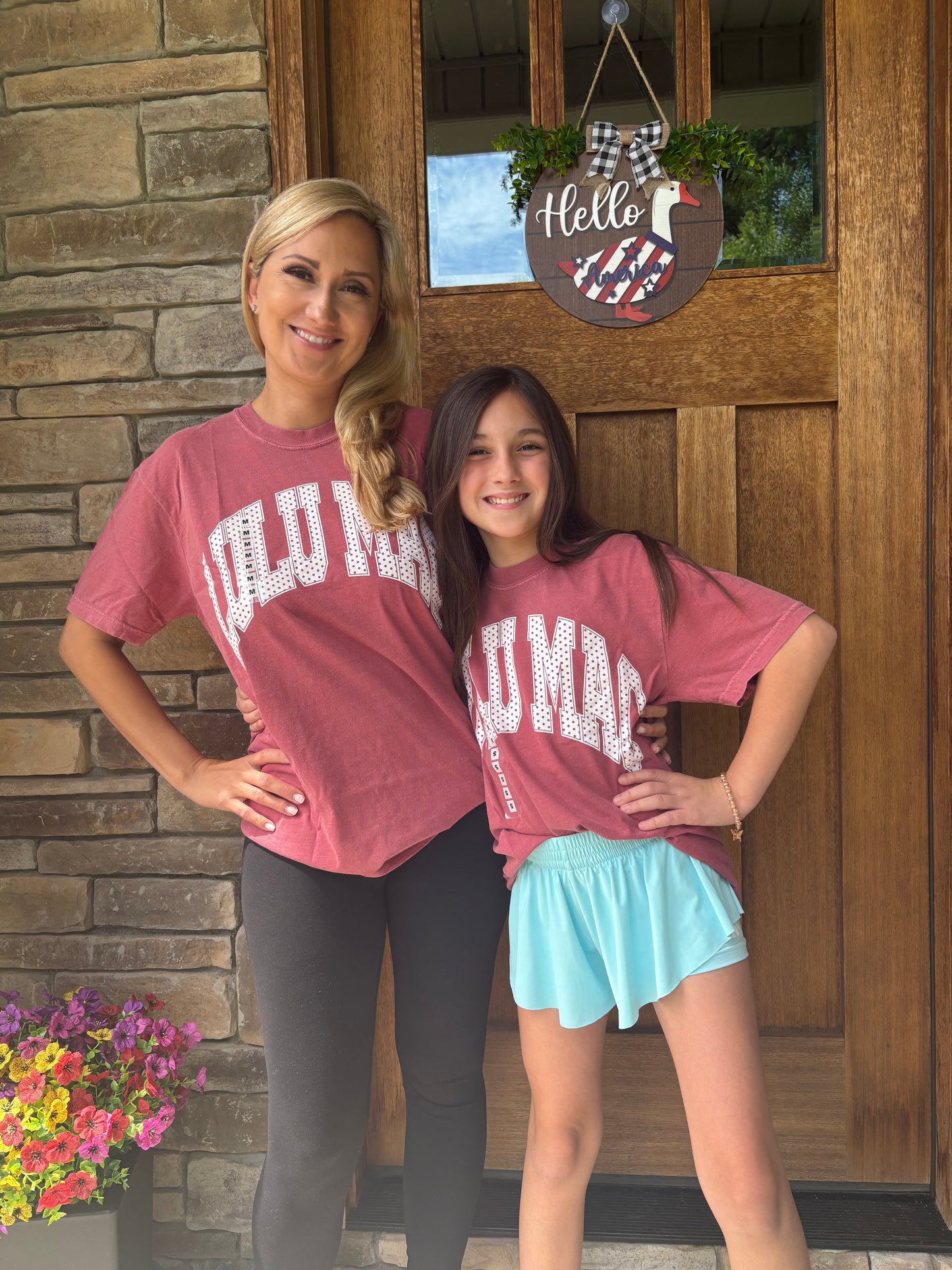 Polka Dot Adult Crimson Comfort Colors Tee: Crimson