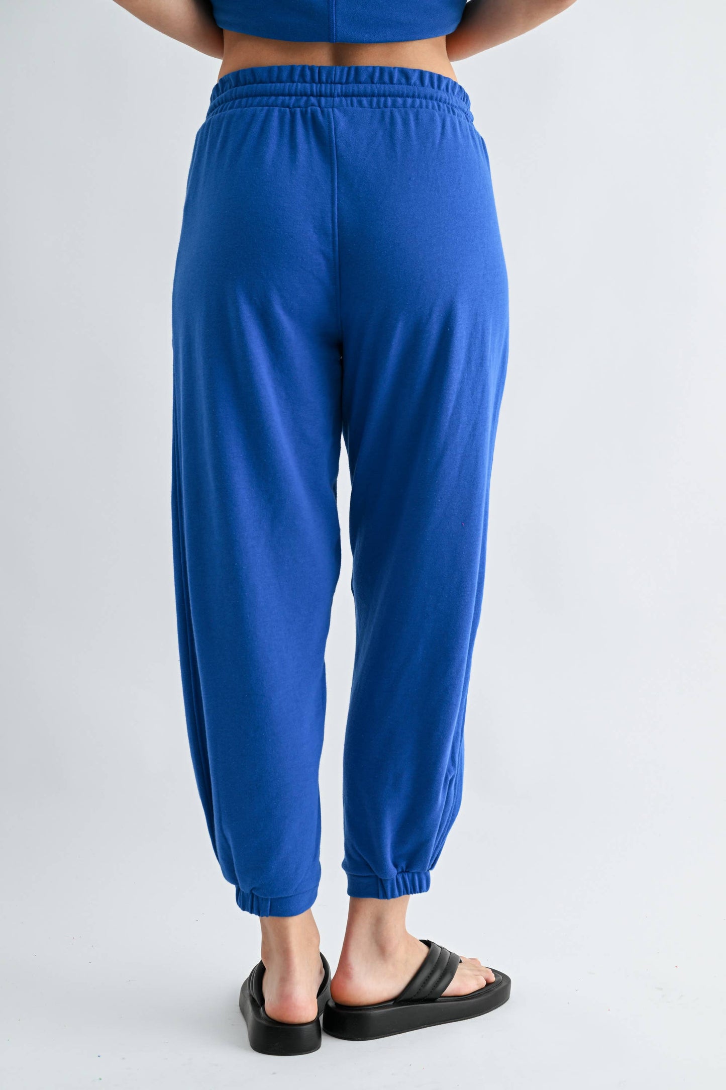 Offset French Terry Lounge Joggers: DEEP INDIGO