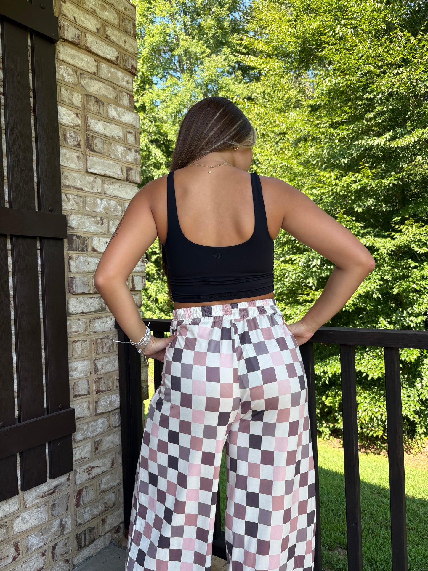 Flowy Wide Leg Pants: MULLED BERRY