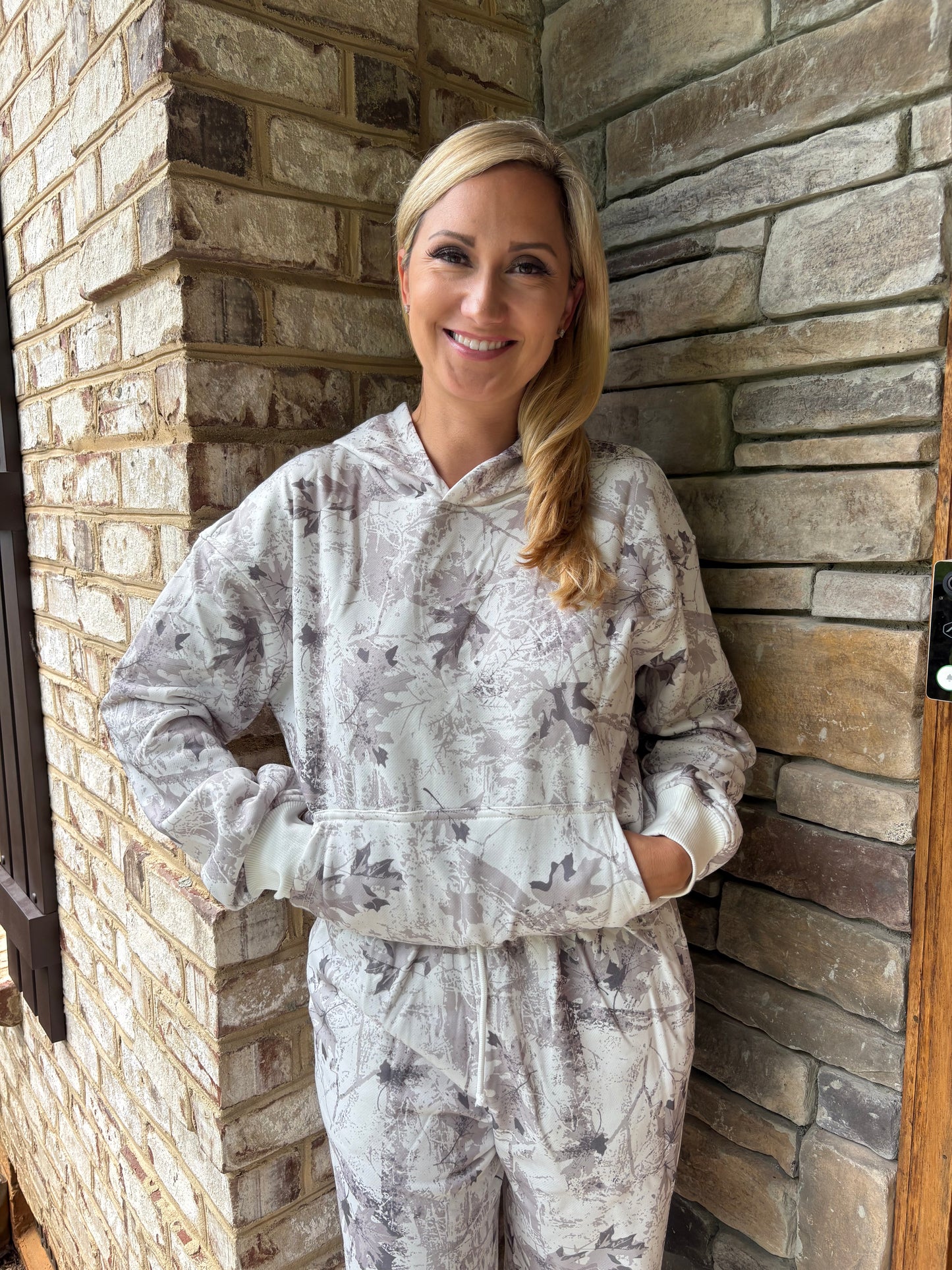 Light Grey Light Woodland Camo Classic Hoodie and Sweatpants Set