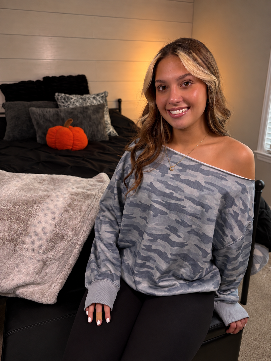 Off Shoulder Slouchy Pullover: ARTIC DRIFT