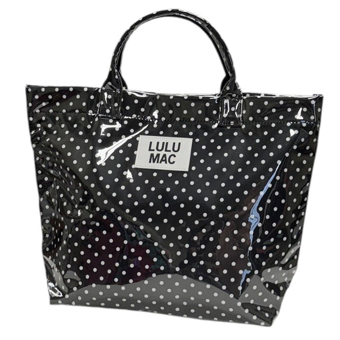 LULU MAC: Black & White Polka Dot Tote Bag
