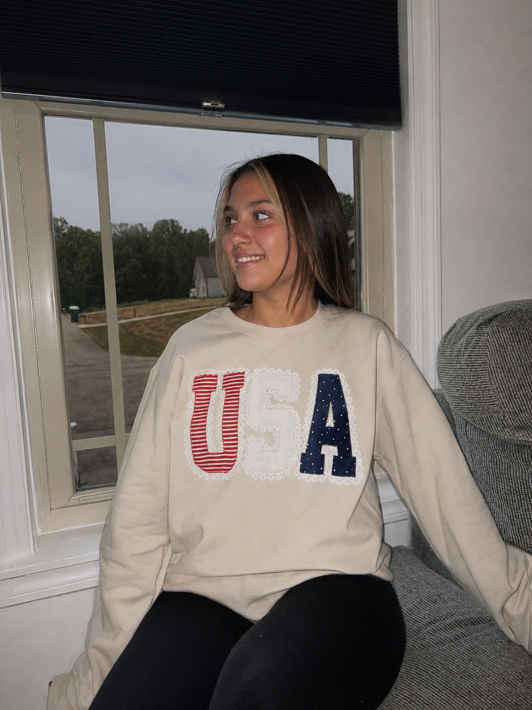 USA Faux Lace July 4th Sweatshirt