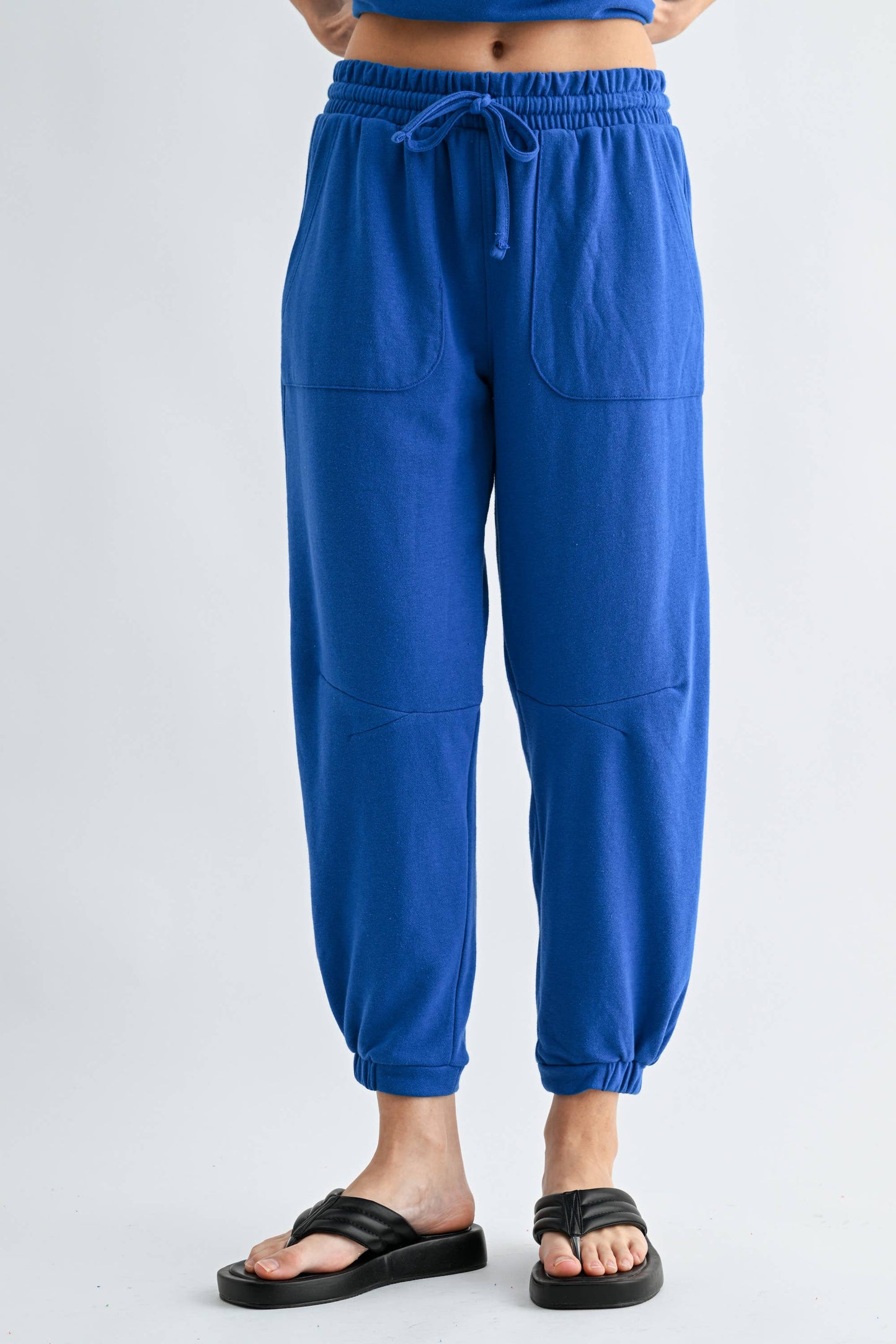 Offset French Terry Lounge Joggers: DEEP INDIGO