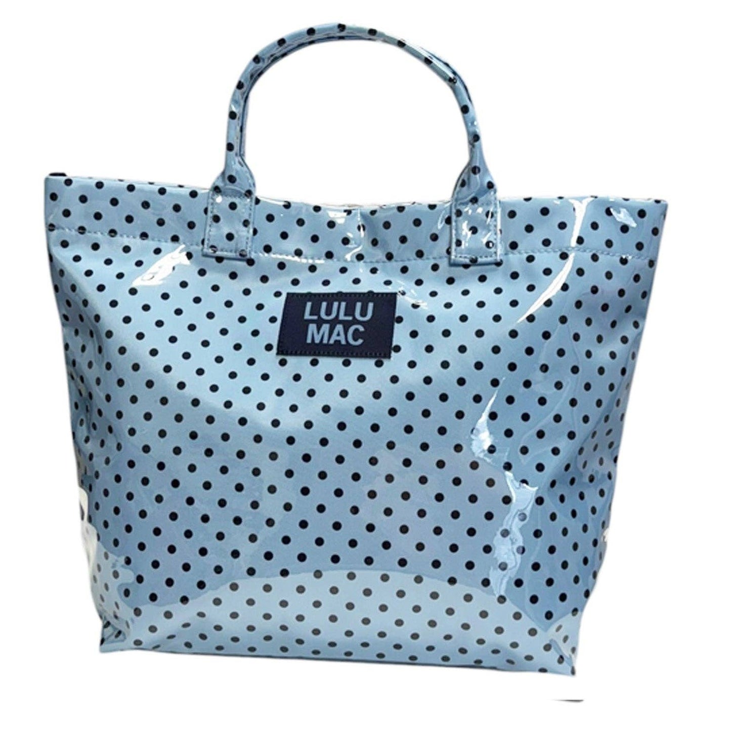 LULU MAC: Blue & Navy Polka Dot Tote Bag