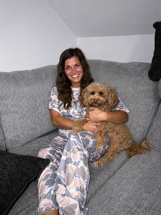 Camo Print Tee and Wide Leg Pants Two Piece Set: Multicolour