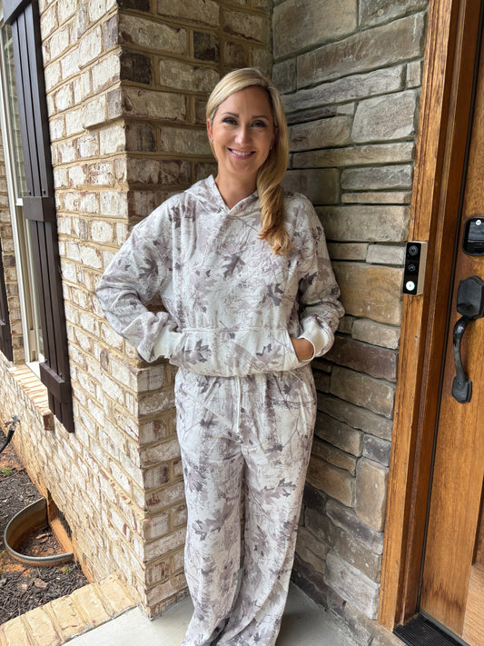 Light Grey Light Woodland Camo Classic Hoodie and Sweatpants Set