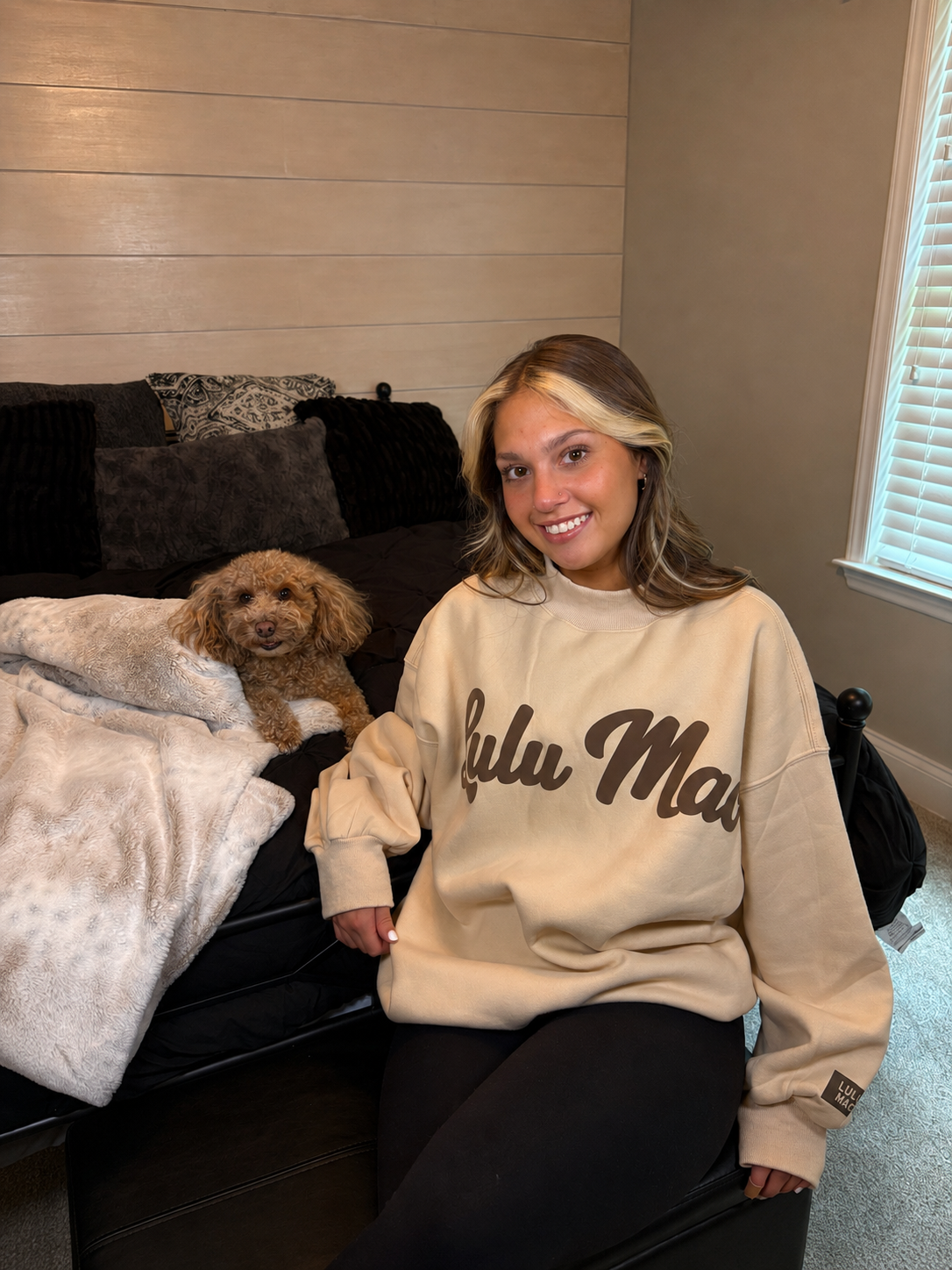 LULU MAC MOCKNECK PUFF: Tan