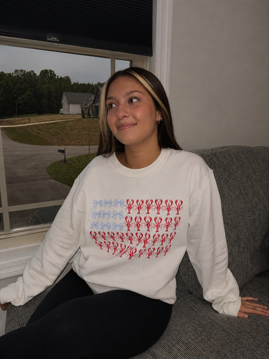 Bows & Lobsters  Patriotic Sweatshirt