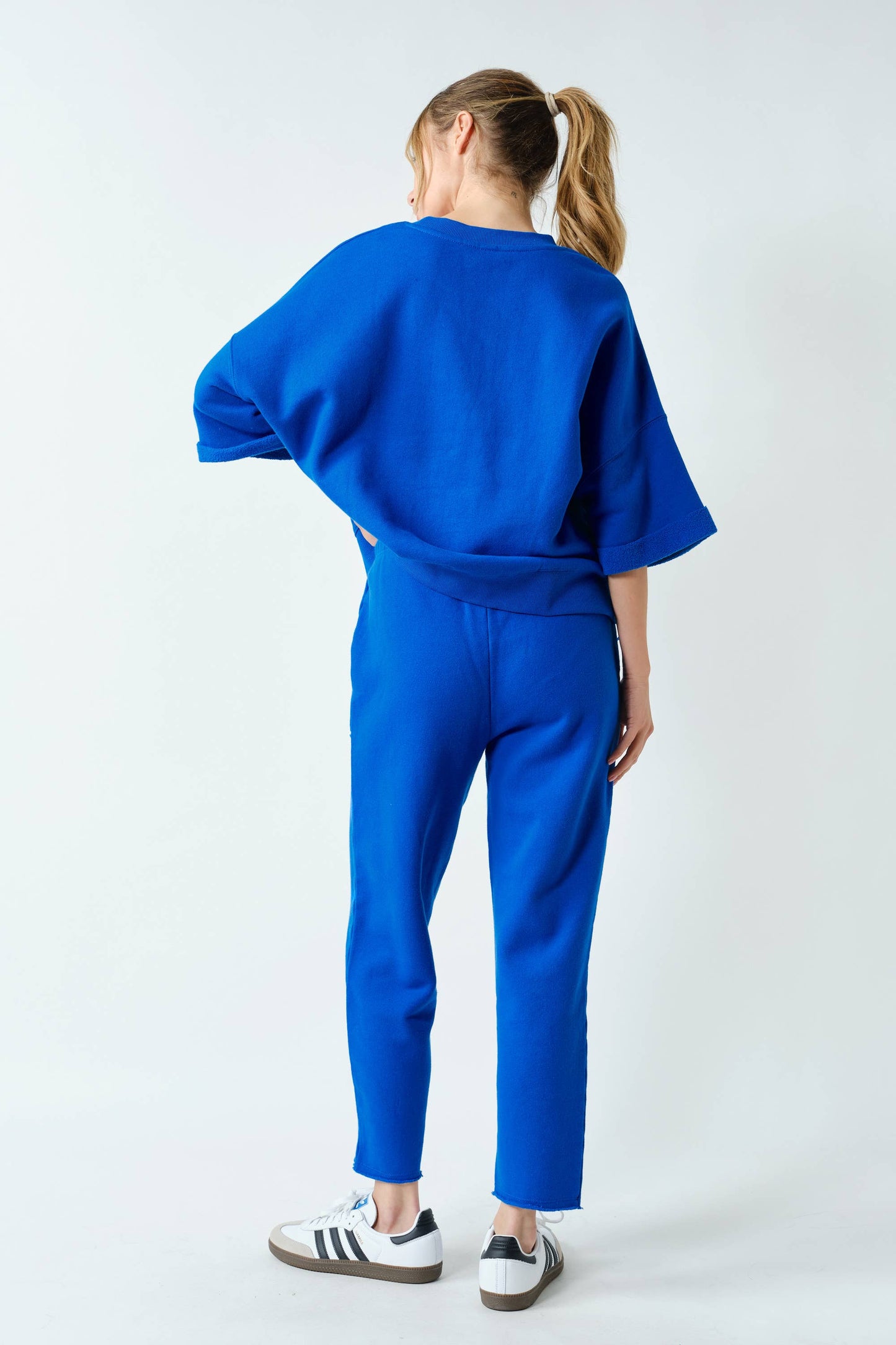 Malibu Lounge Drop Shoulder Top: DEEP INDIGO